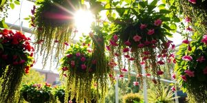 Gradina Smart 82 Gradini suspendate cu plante verzi si flori colorate.