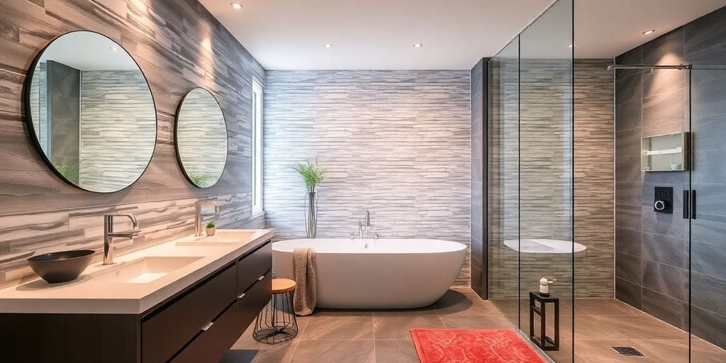 Băi moderne cu design elegant și funcțional.