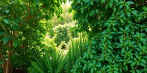 Plante dese protejând o curte, bariere verzi naturale.